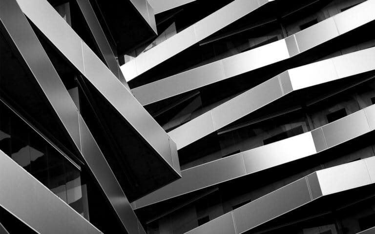 silver angled building wall